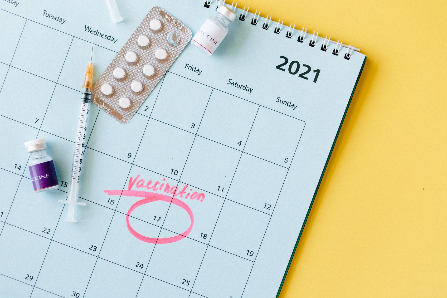 A wall calendar with one date circled.
